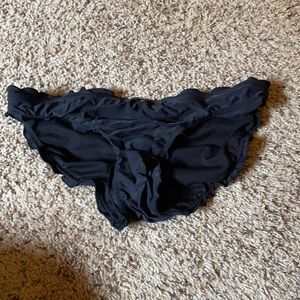 Small Black Ruffle Bikini Bottoms